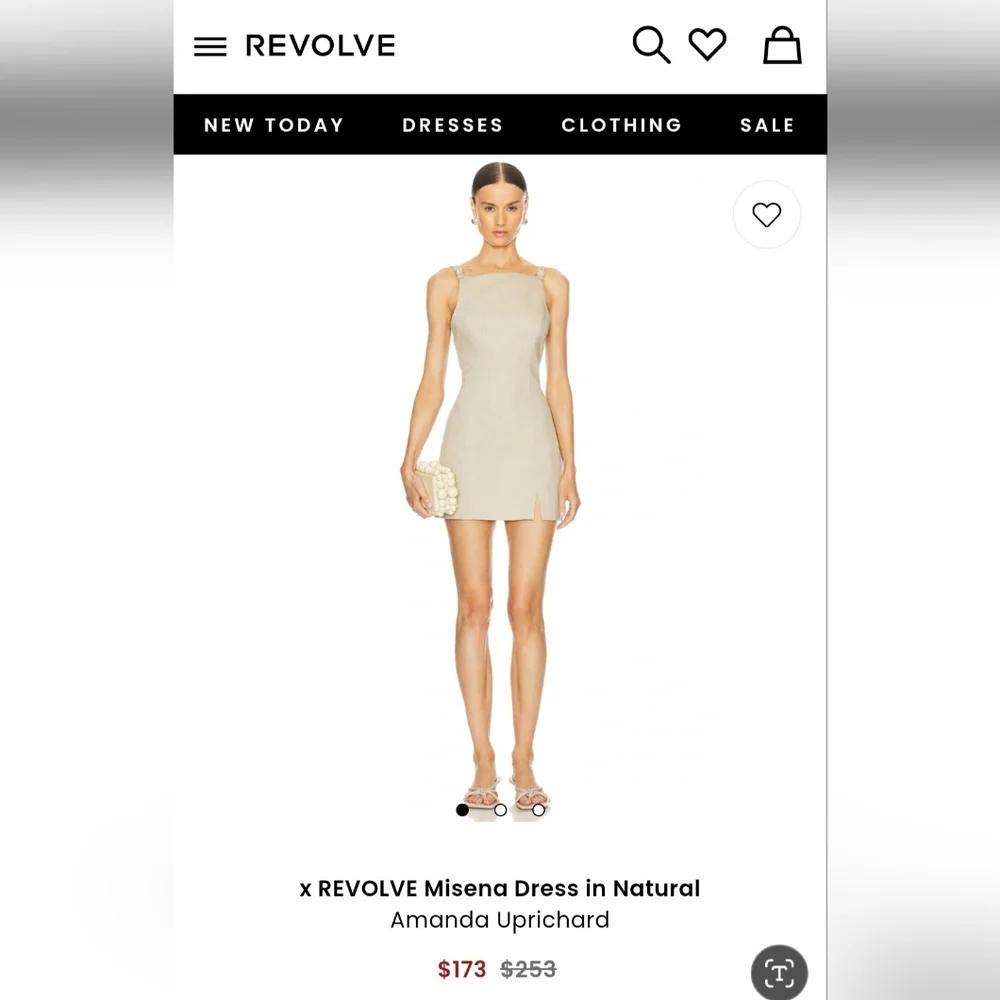 NEW Amanda Uprichard / Revolve Neutral Beige Mini Dress with Buckle Straps SZ L - Picture 2 of 15